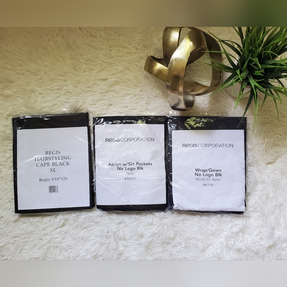 Regis Corporation 3 PC Hair Stylist Set - Cape, Wrap/Gown & Apron With Pockets